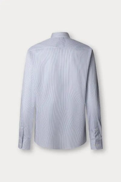 Košeľa Hackett London Twill Stripe Multi Blue Print