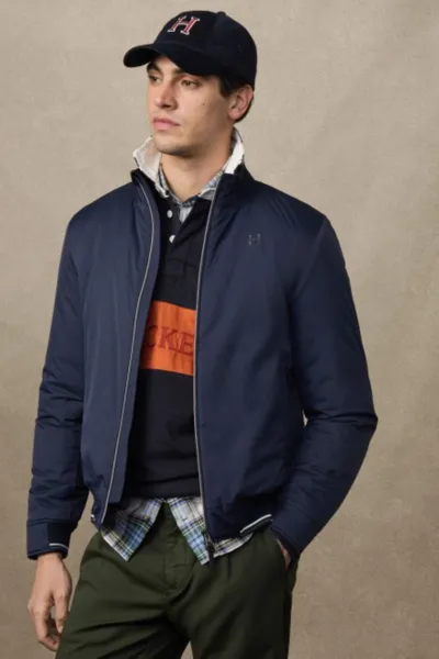 Bunda Hackett London Heritage Logo Blouson Midnight Blue