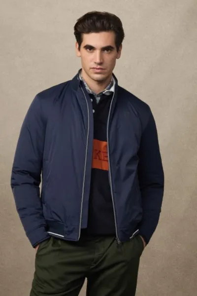 Bunda Hackett London Heritage Logo Blouson Midnight Blue