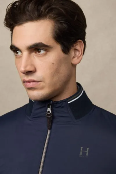 Bunda Hackett London Heritage Logo Blouson Midnight Blue
