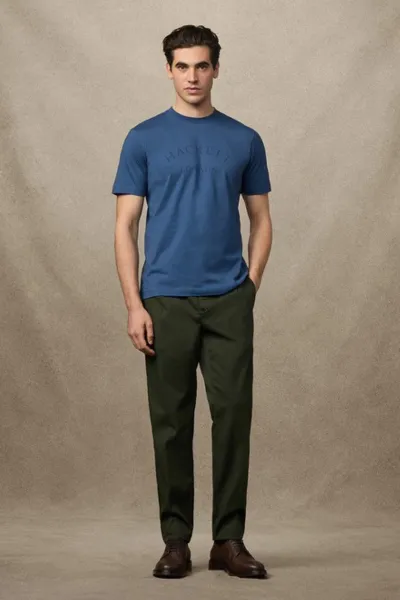 Tričko Hackett London Heritage Ess Tee Dark Denim Blue