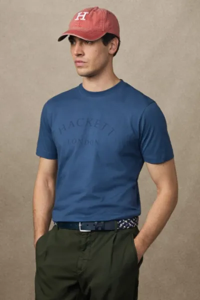 Tričko Hackett London Heritage Ess Tee Dark Denim Blue