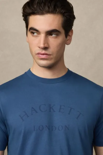 Tričko Hackett London Heritage Ess Tee Dark Denim Blue