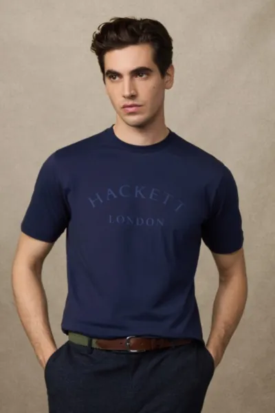 Tričko Hackett London Heritage Ess Tee Ink Blue