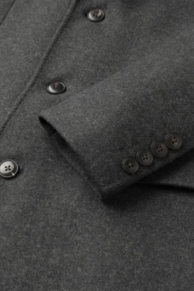 Kabát Hackett London Wool Cash Coat W/Bib Charcoal Grey