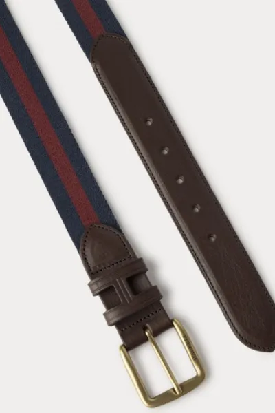 Opasok Hackett London Cotton Stripe Belt Midnight Blue