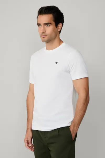 Tričko Hackett London Ss Logo Tee Optic White