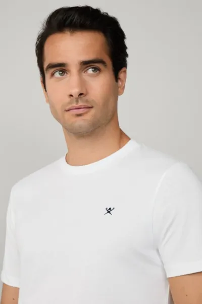 Tričko Hackett London Ss Logo Tee Optic White