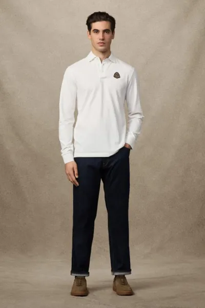 Polokošeľa Hackett London Heritage Crest Lgo Ls Off White