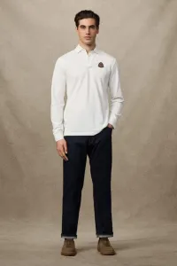 Polokošeľa Hackett London Heritage Crest Lgo Ls Off White