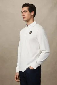 Polokošeľa Hackett London Heritage Crest Lgo Ls Off White