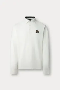 Polokošeľa Hackett London Heritage Crest Lgo Ls Off White
