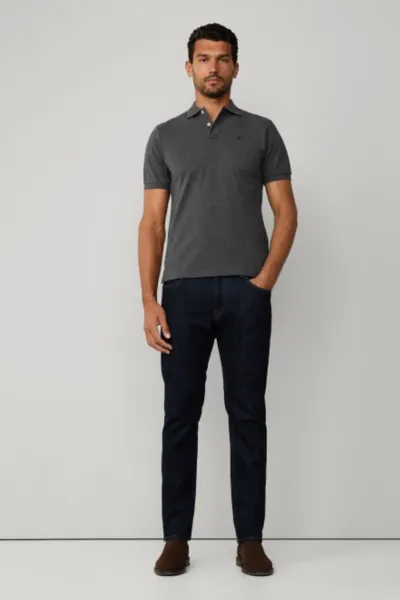 Polokošeľa Hackett London Slim Fit Logo Dark Grey Marl