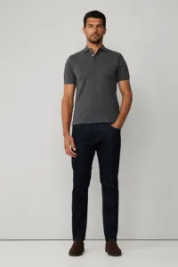 Polokošeľa Hackett London Slim Fit Logo Dark Grey Marl