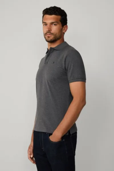 Polokošeľa Hackett London Slim Fit Logo Dark Grey Marl