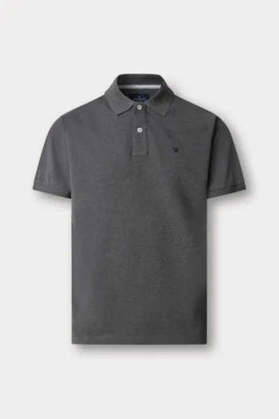 Polokošeľa Hackett London Slim Fit Logo Dark Grey Marl