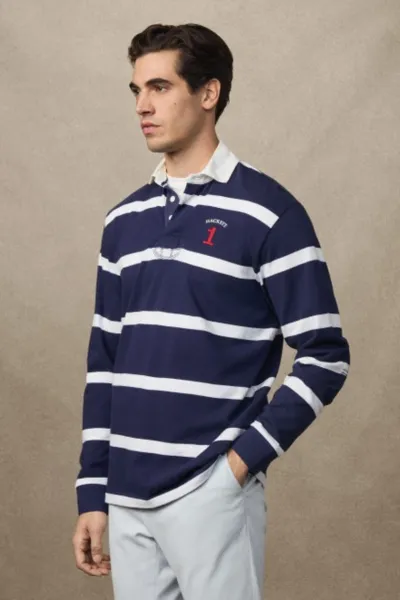 Polokošeľa Hackett London Heritage Nbr Str Rby Ink Blue