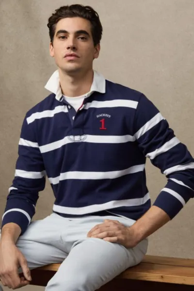 Polokošeľa Hackett London Heritage Nbr Str Rby Ink Blue