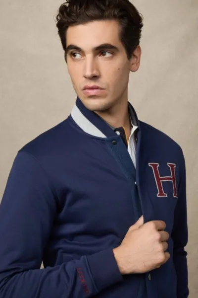 Mikina Hackett London Heritage H Varsity Ink Blue