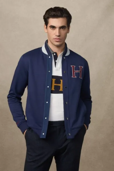 Mikina Hackett London Heritage H Varsity Ink Blue