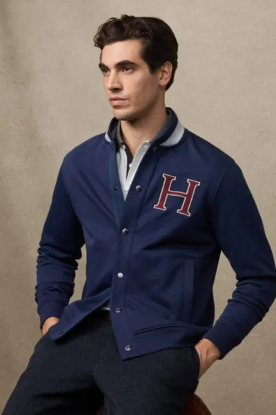 Mikina Hackett London Heritage H Varsity Ink Blue