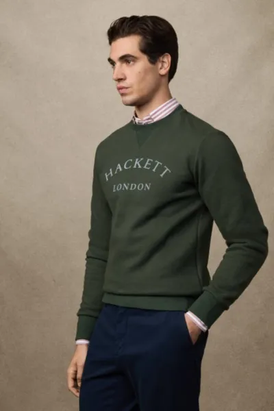 Mikina Hackett London Heritage Ess Aw Crew Duck Green