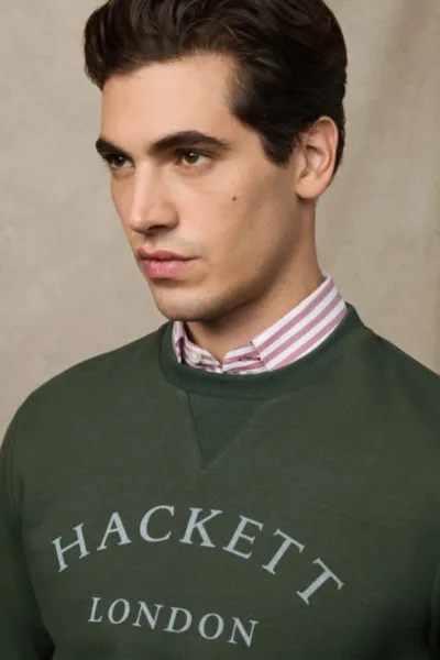 Mikina Hackett London Heritage Ess Aw Crew Duck Green