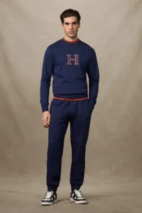 Mikina Hackett London Heritage H Crew Midnight Blue