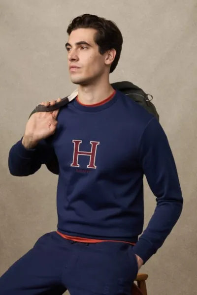 Mikina Hackett London Heritage H Crew Midnight Blue