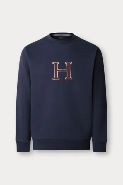Mikina Hackett London Heritage H Crew Midnight Blue
