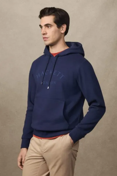 Mikina Hackett London Heritage Ess Aw Hoody Ink Blue