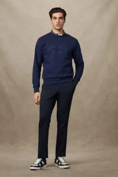 Mikina Hackett London Heritage Ess Aw Crew Ink Blue