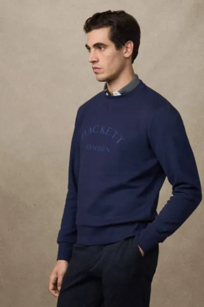 Mikina Hackett London Heritage Ess Aw Crew Ink Blue