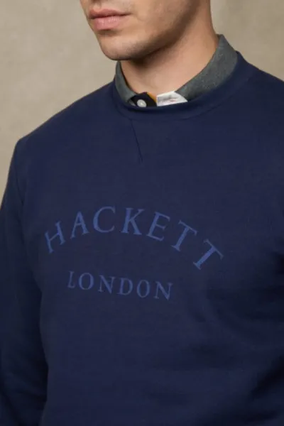Mikina Hackett London Heritage Ess Aw Crew Ink Blue