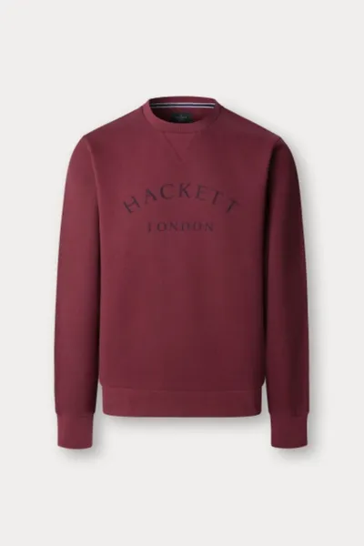 Mikina Hackett London Heritage Ess Aw Crew Burgundy Red