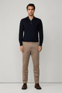 Sveter Hackett London Merino Silk Hzip Midnight Blue