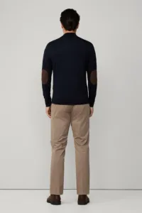 Sveter Hackett London Merino Silk Hzip Midnight Blue