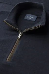 Sveter Hackett London Merino Silk Hzip Midnight Blue