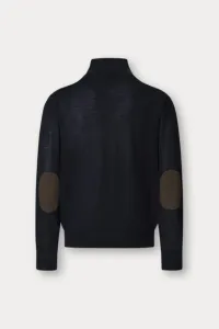 Sveter Hackett London Merino Silk Hzip Midnight Blue