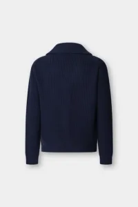 Sveter Hackett London Rib Shawl Cardi Midnight Blue