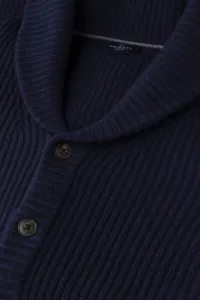 Sveter Hackett London Rib Shawl Cardi Midnight Blue