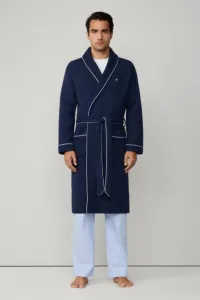 Župan Hackett London Waffle Dressing Gown Ink Blue