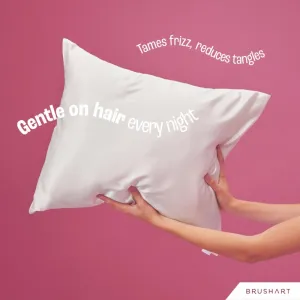 BrushArt Hair Satin pillowcase obliečka na vankúš satén White 50x60 cm
