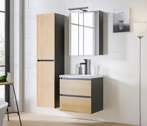 Comad Závěsná skříňka pod umyvadlo Monako 821 2S 80 cm šedá/dub hamilton