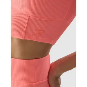 Dámska tréningová športová podprsenka 4F SLEEVELESS-WSS24TSLEF072-63N-CORAL NEON