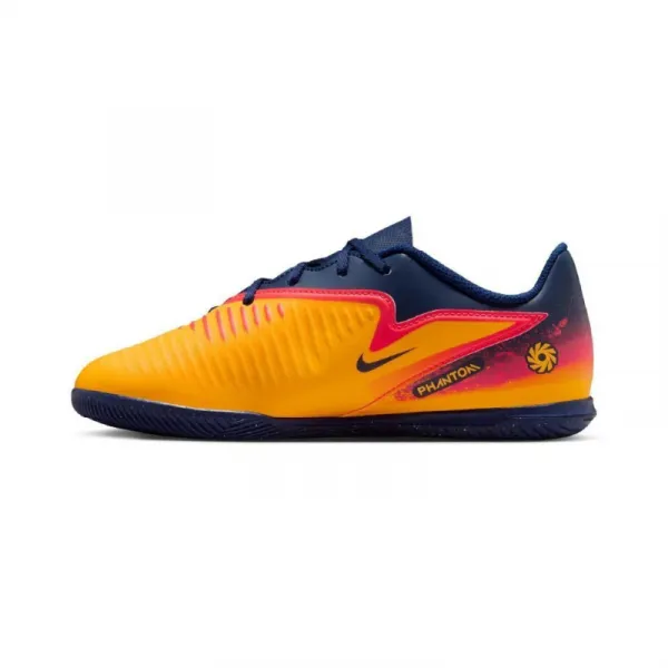 Chlapčenské futbalové kopačky halové NIKE Phantom 6 Low Club Jr IC laser orange lemon venom blue void