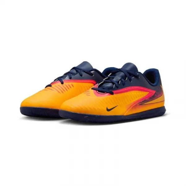 Chlapčenské futbalové kopačky halové NIKE Phantom 6 Low Club Jr IC laser orange lemon venom blue void