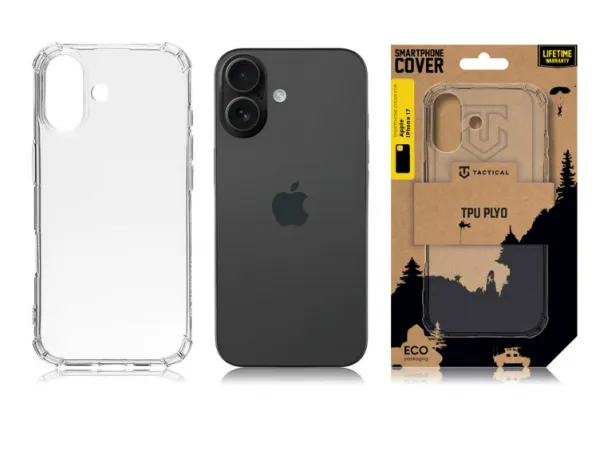 Tactical TPU Plyo kryt, iPhone 17, priehľadný