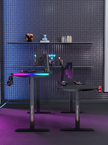 Ekspand Elektrický Herný stôl RGB  160x65 BR03 Čierny