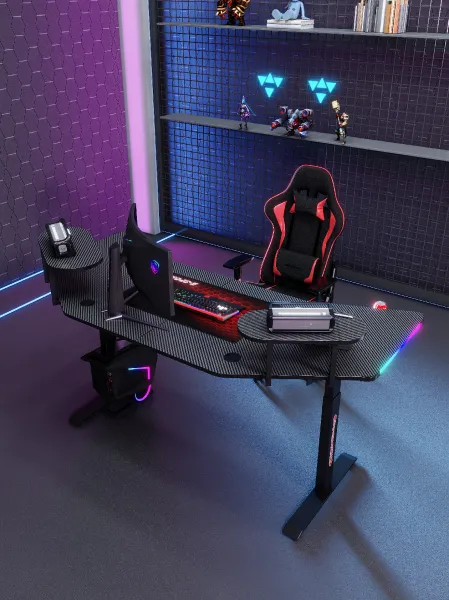 Ekspand Elektrický Herný stôl RGB  160x65 BR03 Čierny